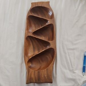 Vintage Brown Wooden Serveware Tray